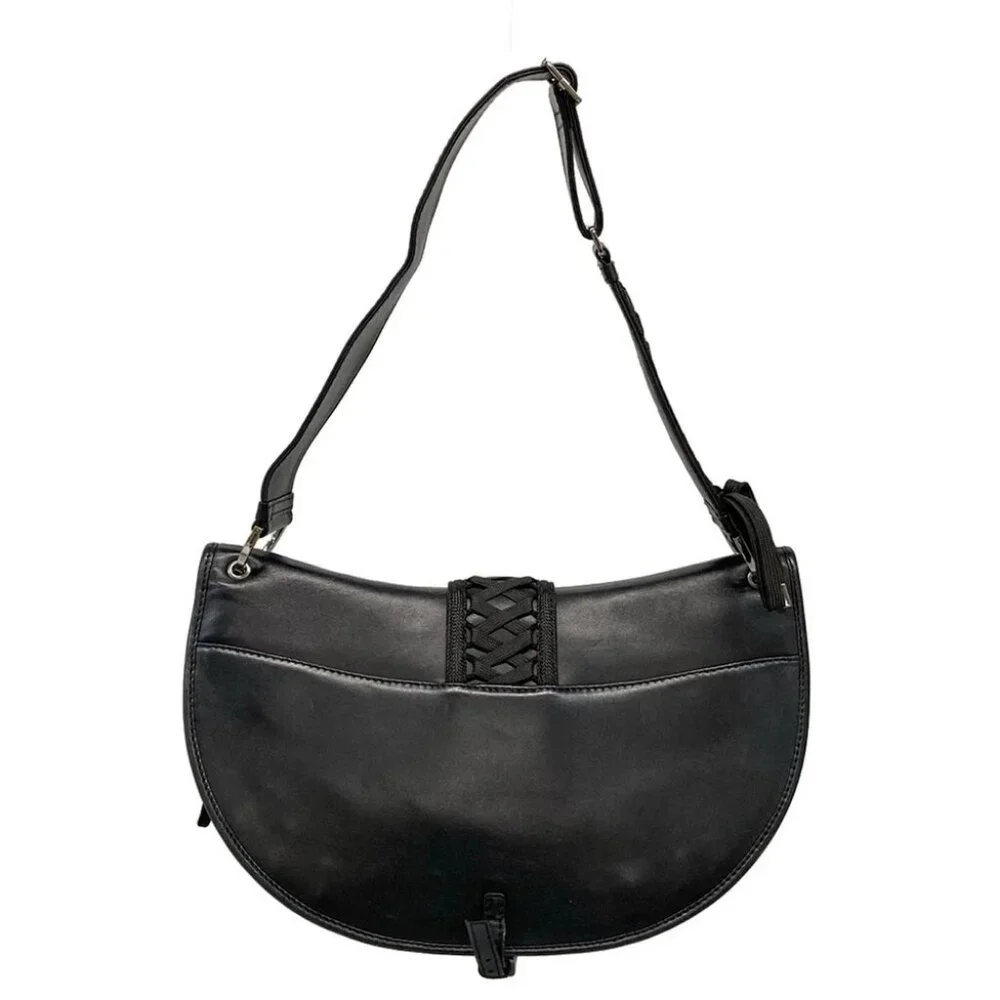 DIOR/ChristianDior Admit It - Black Leather Chemical Fiber Shoulder Bag - Picture 2 of 15